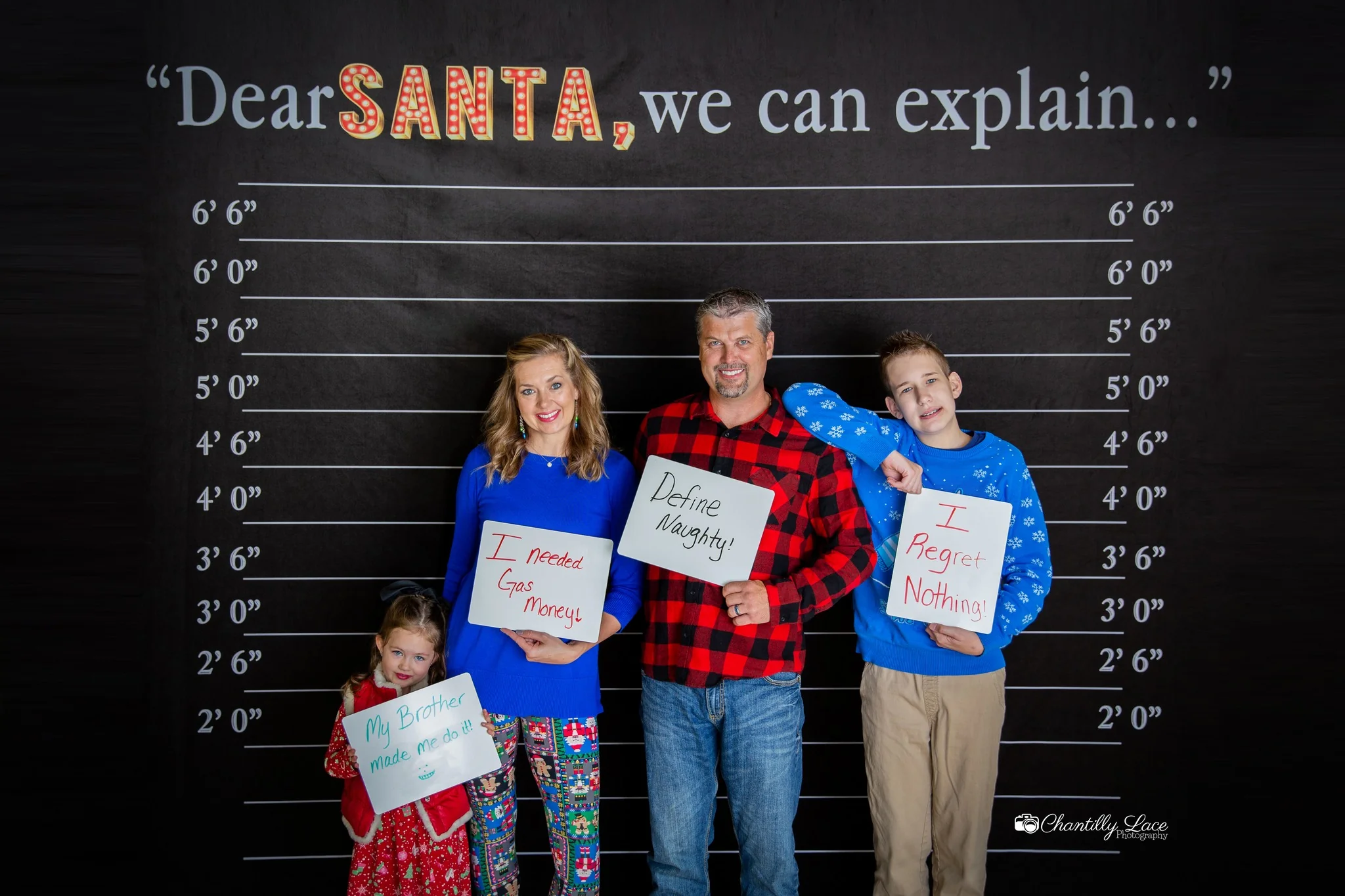 Kate Dear Santa Word Black Christmas Backdrop for Photography - Image 4