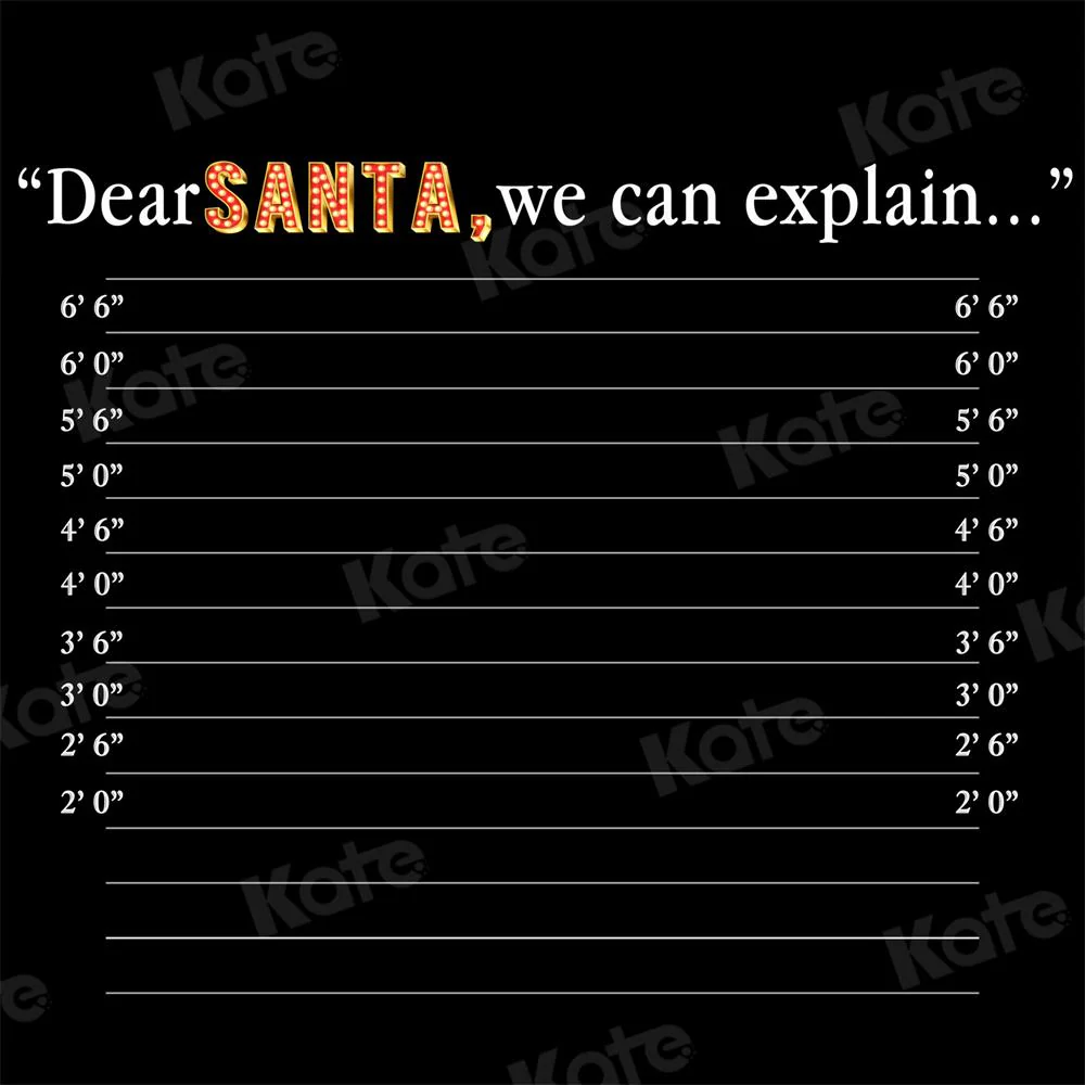Kate Dear Santa Word Black Christmas Backdrop for Photography - Image 7
