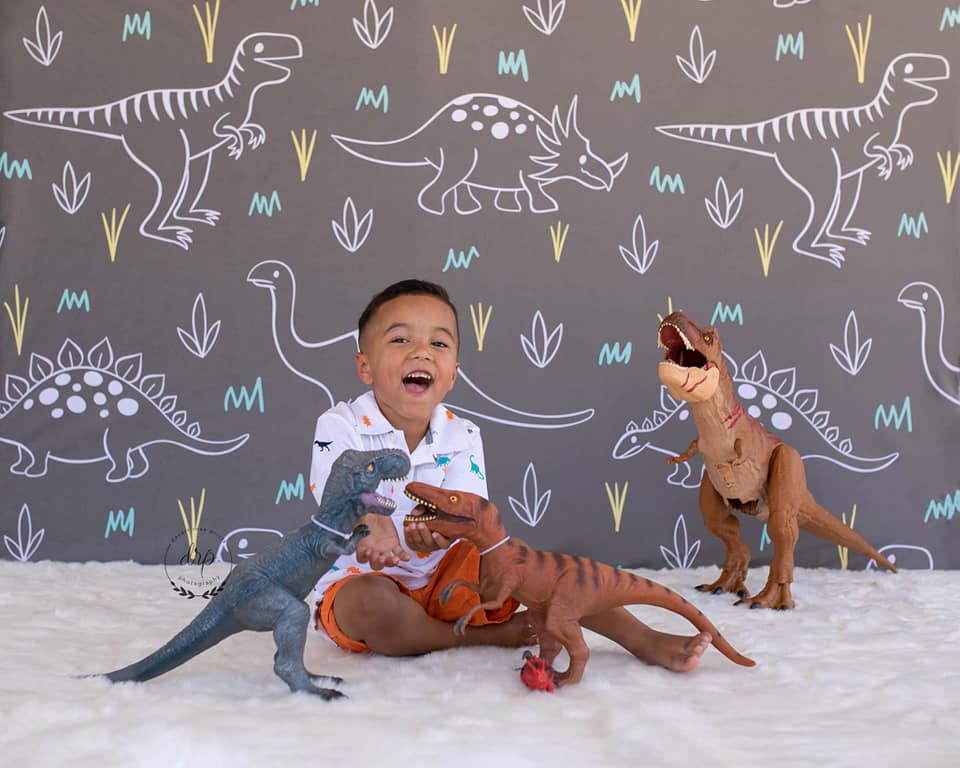 Kate Gray White Small Dinosaur Backdrop Designed by Amanda Moffatt - Image 7
