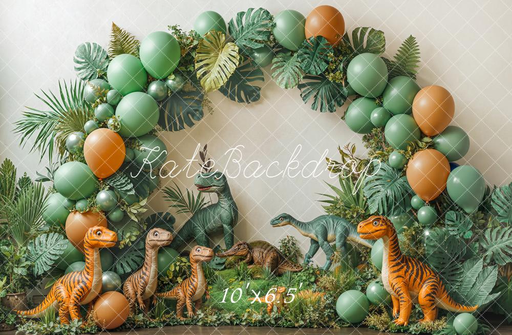 Kate Dinosaur Balloon Arch Greenery Backdrop Designed by Emetselch - Image 7