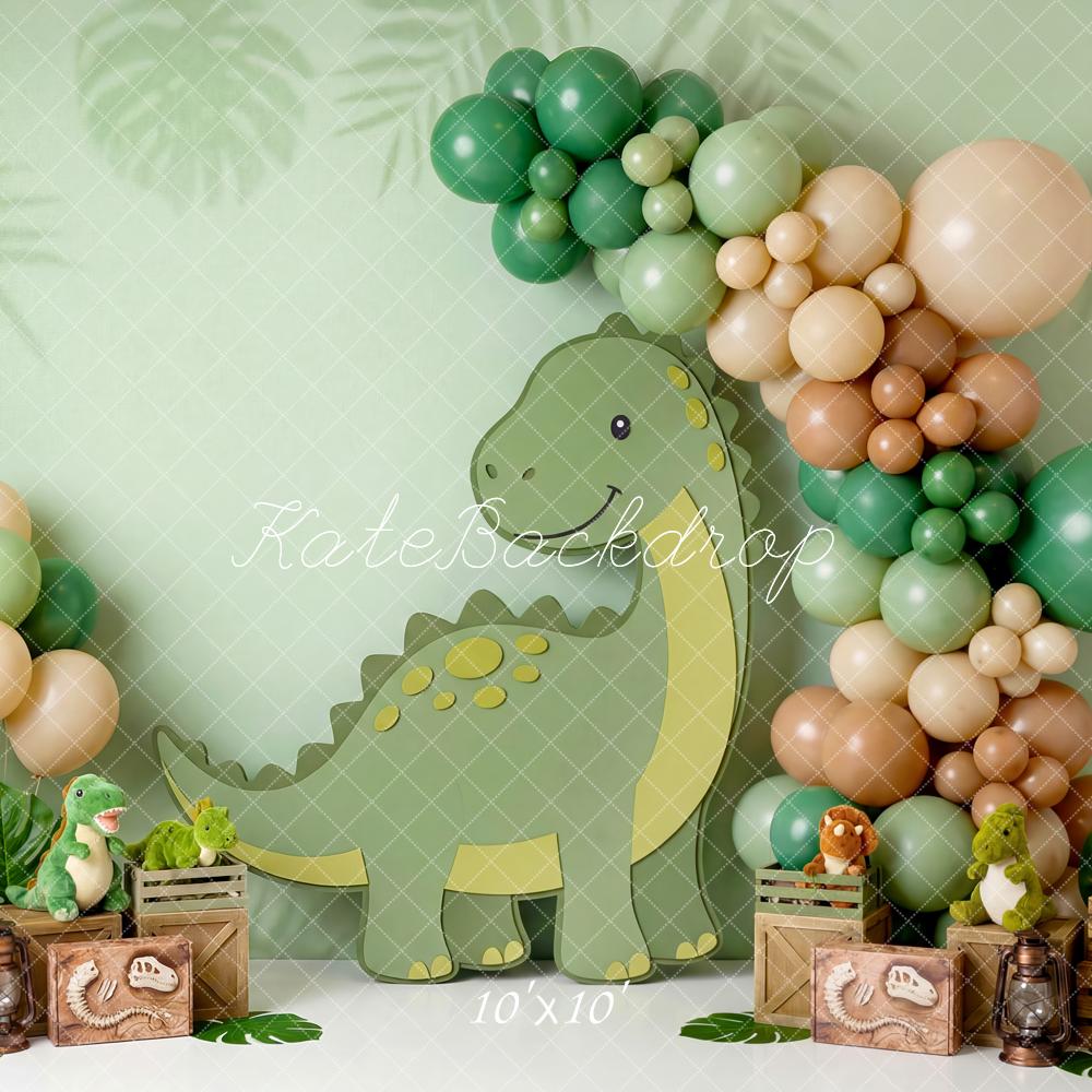 Kate Dinosaur Balloons Leaves Crates Backdrop Designed by Patty Robert - Image 7