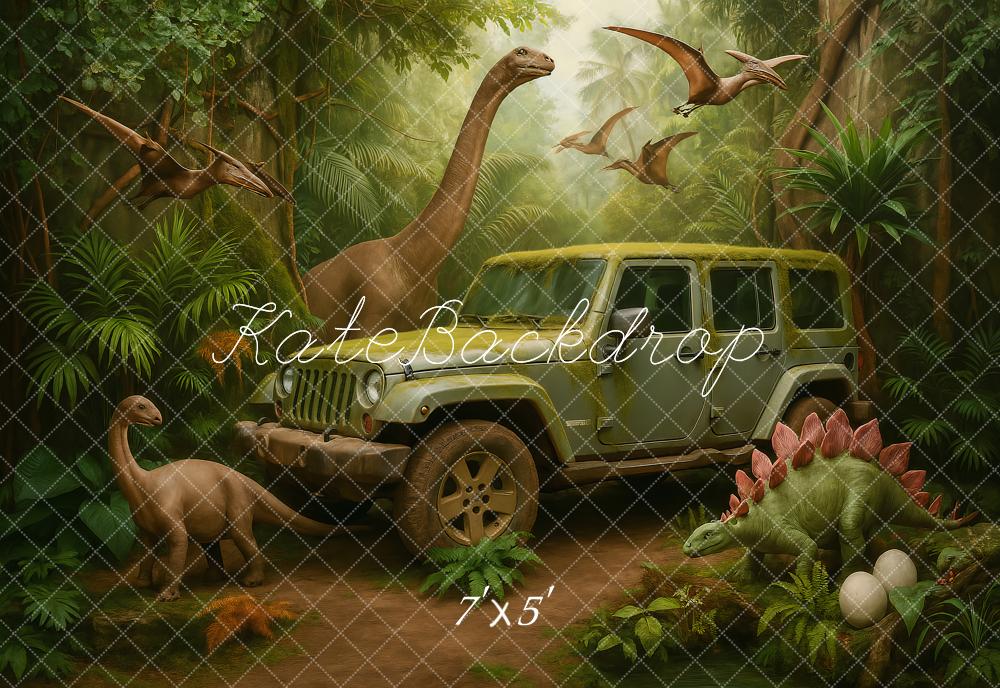 Kate Dinosaur Jungle Adventure Car Backdrop Designed by Ashley Paul - Image 2
