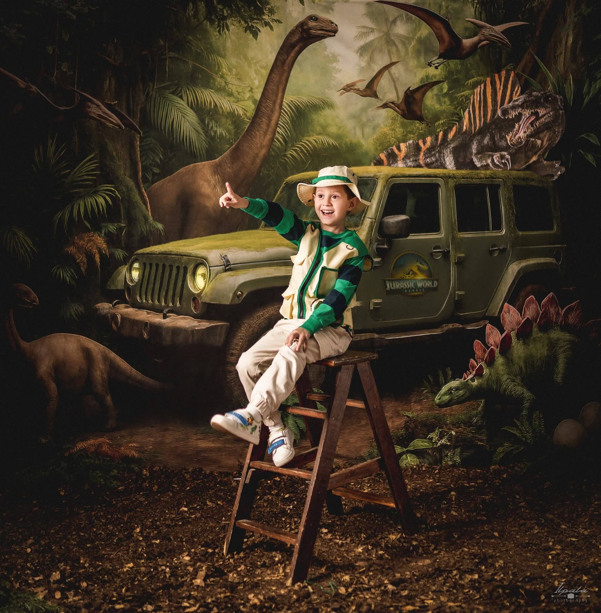 Kate Dinosaur Jungle Adventure Car Backdrop Designed by Ashley Paul - Image 3