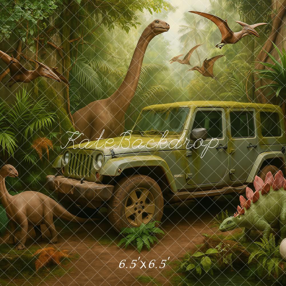 Kate Dinosaur Jungle Adventure Car Backdrop Designed by Ashley Paul - Image 4