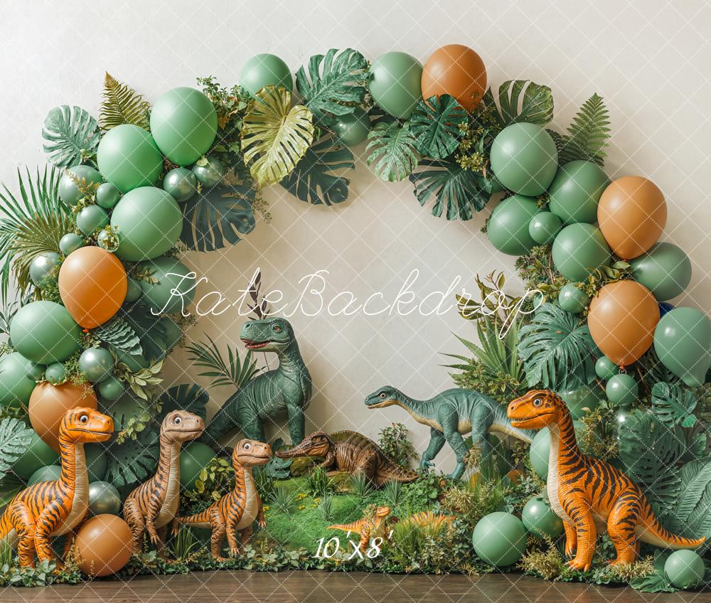 Kate Dinosaur Jungle Balloon Arch Fleece Backdrop Designed by Emetselch - Image 4