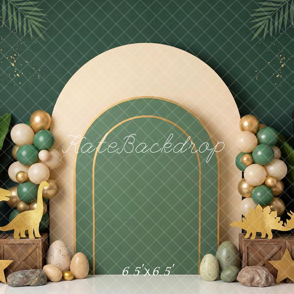 Kate Dinosaur Jungle Eggs Green Arch Backdrop Designed by Patty Robert - Image 2