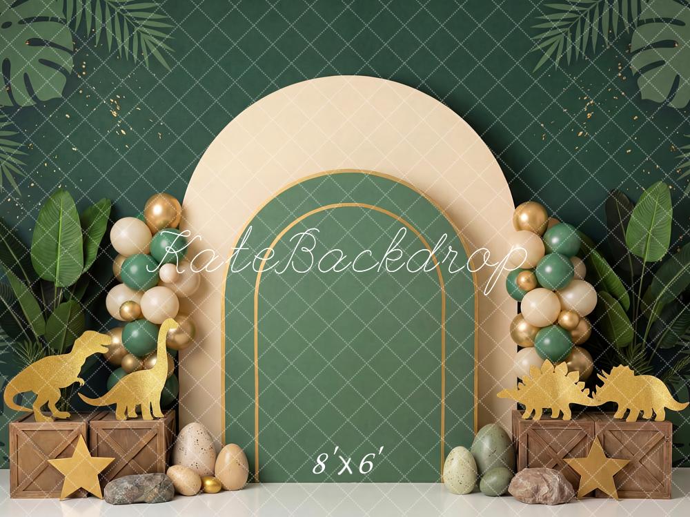 Kate Dinosaur Jungle Eggs Green Arch Backdrop Designed by Patty Robert - Image 3