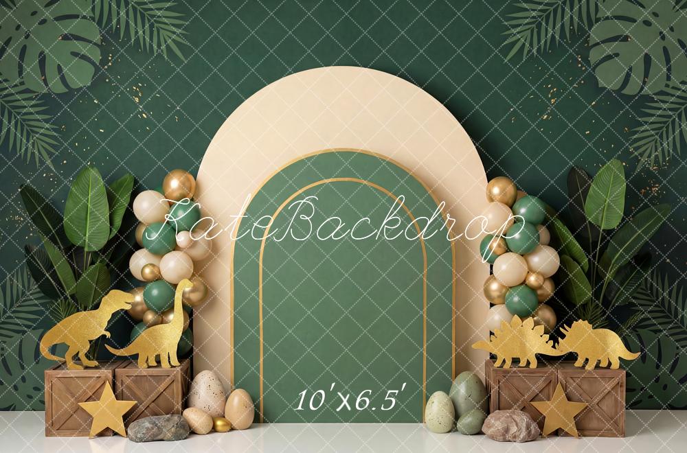 Kate Dinosaur Jungle Eggs Green Arch Backdrop Designed by Patty Robert - Image 4