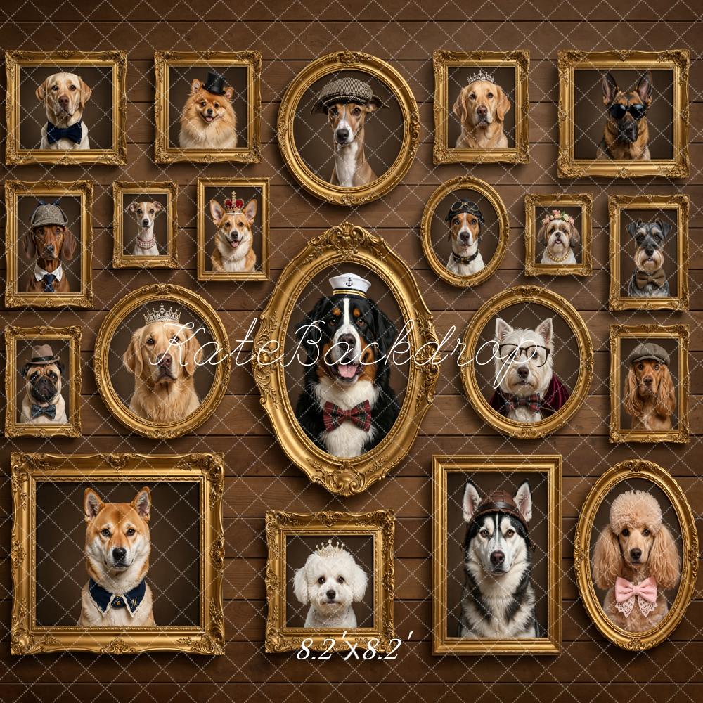 Kate Dog Portrait Gold Frames Brown Wall Backdrop Designed by Chain Photography - Image 5