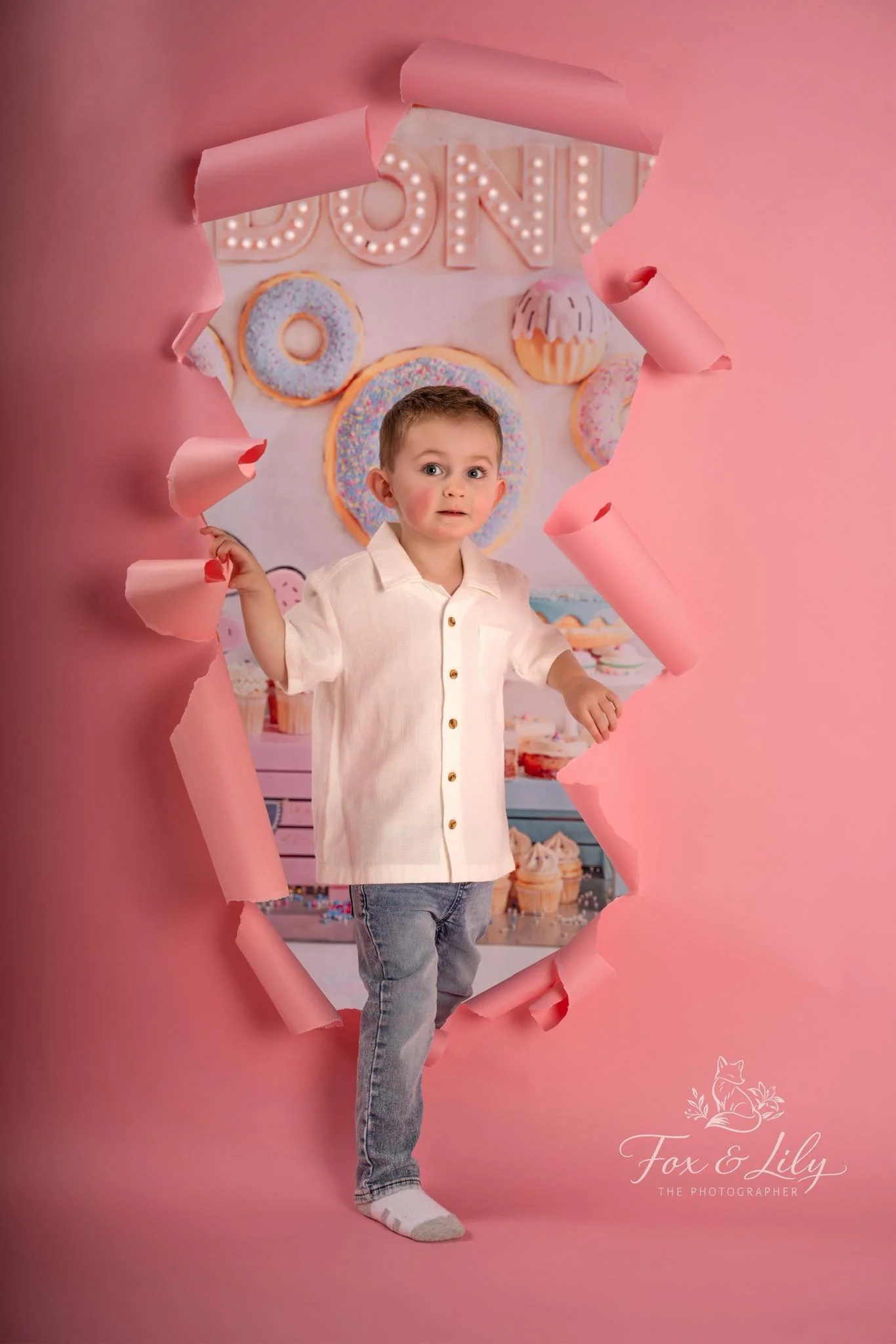 Kate Donut Cakes Smash Pastel Backdrop Designed by Emetselch - Image 2