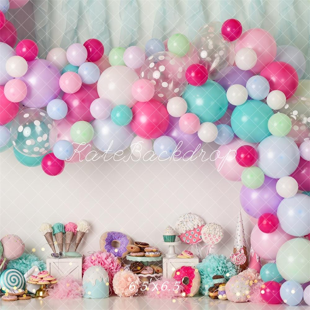 Kate Donut Icecream Balloons Birthday Backdrop Designed by Mandy Ringe Photography - Image 2
