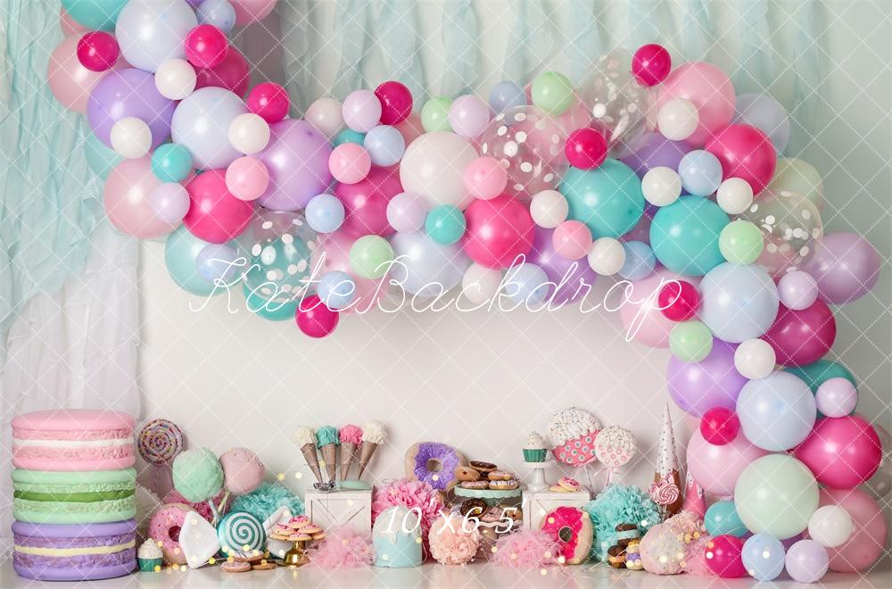Kate Donut Icecream Balloons Birthday Backdrop Designed by Mandy Ringe Photography - Image 3