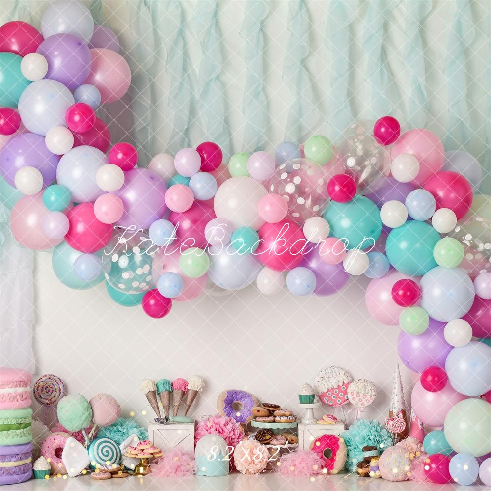 Kate Donut Icecream Balloons Birthday Backdrop Designed by Mandy Ringe Photography - Image 4