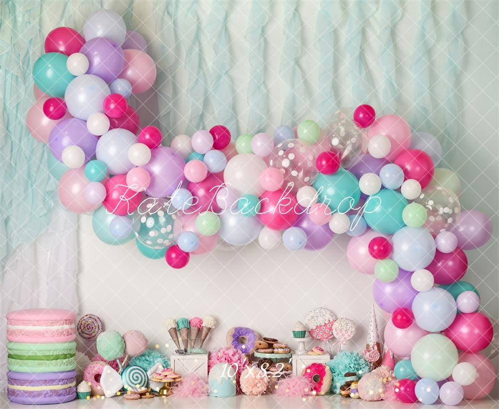Kate Donut Icecream Balloons Birthday Backdrop Designed by Mandy Ringe Photography - Image 6