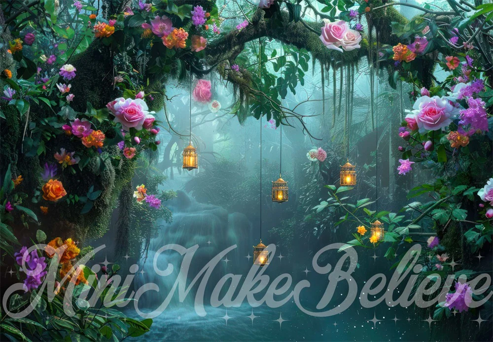 Kate Dreamy Fairyland Forest Flower Waterfall Backdrop Designed by Mini MakeBelieve