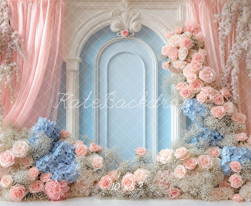 Kate Dreamy Floral Arch Pink Blue Backdrop Designed by Mini MakeBelieve - Image 5