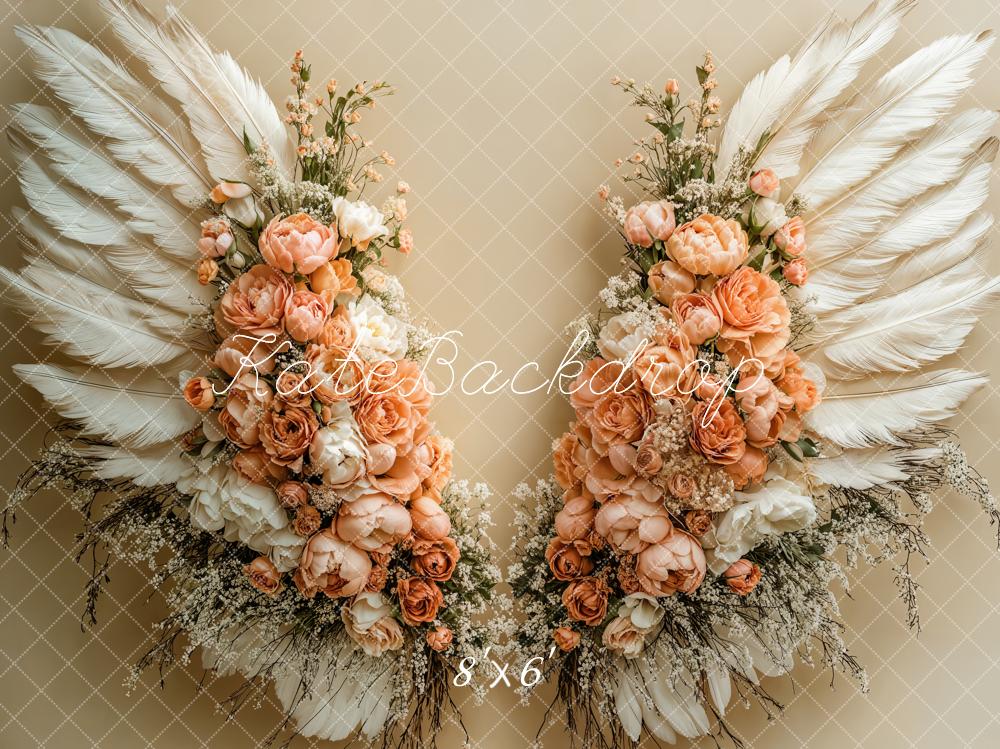 Kate Dreamy Floral Feather Wings Floor Backdrop Designed by Emetselch - Image 3