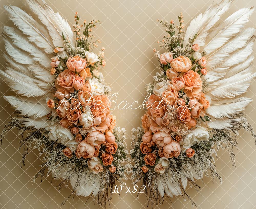 Kate Dreamy Floral Feather Wings Floor Backdrop Designed by Emetselch - Image 5