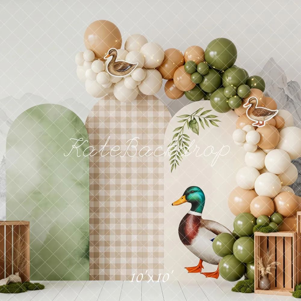Kate Cake Smash Duck Balloon Arch Mountains Backdrop Designed by Patty Robert - Image 8