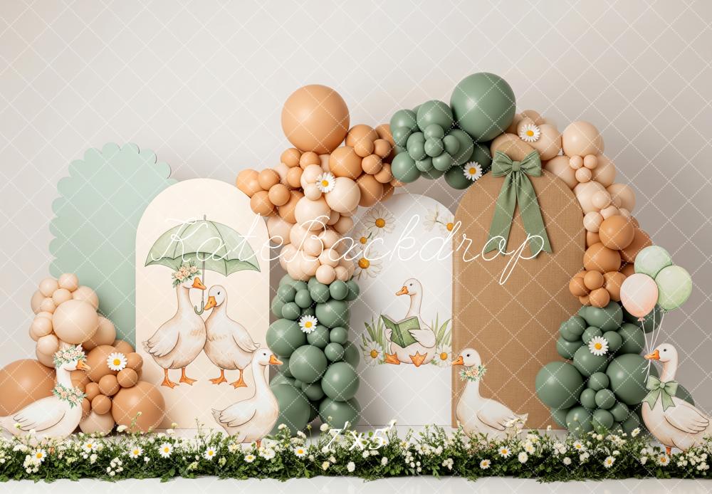 Kate Duck Daisy Balloons Pastel Arch Backdrop Designed by Patty Robert - Image 2