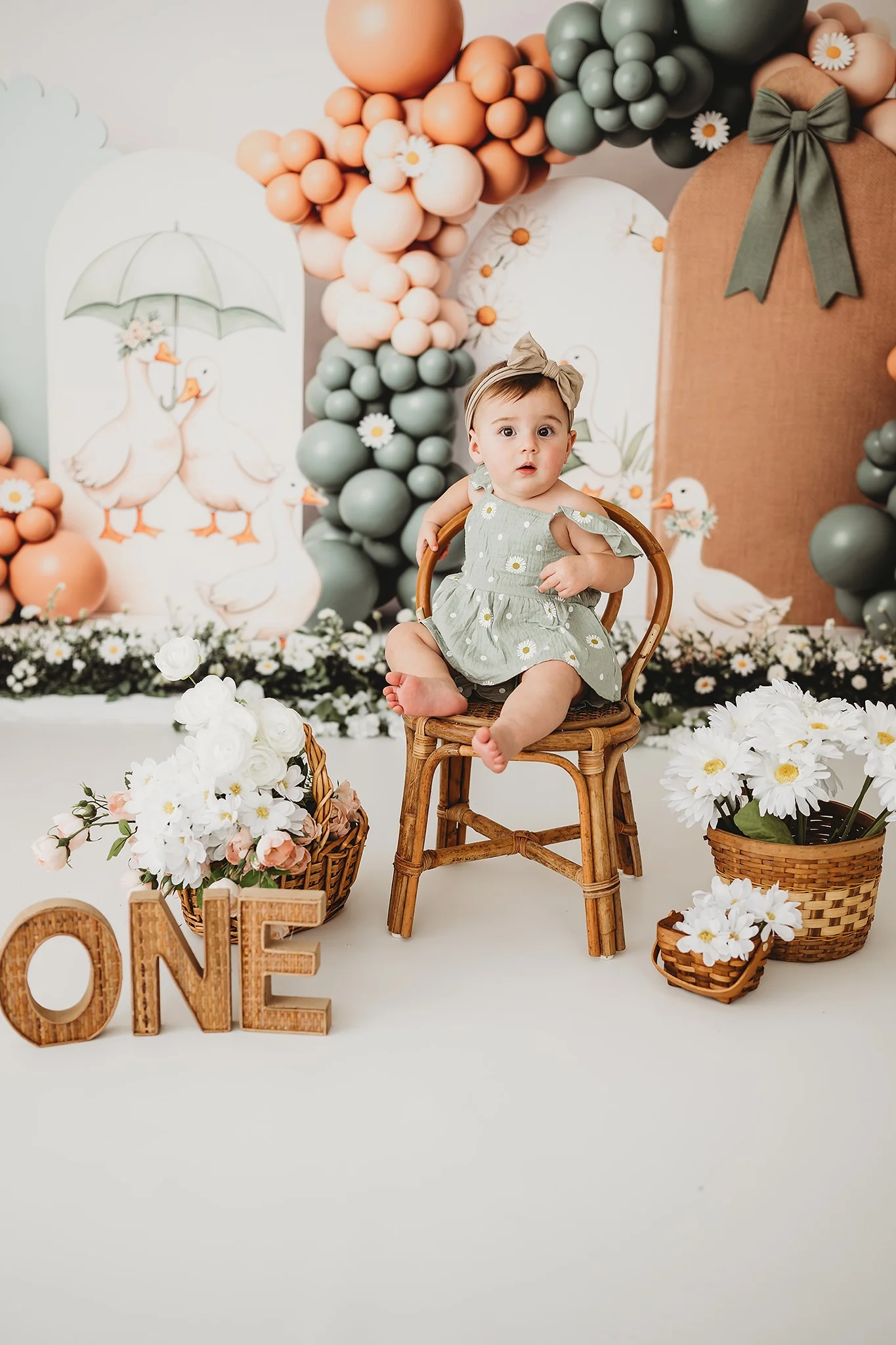 Kate Duck Daisy Balloons Pastel Arch Backdrop Designed by Patty Robert - Image 3