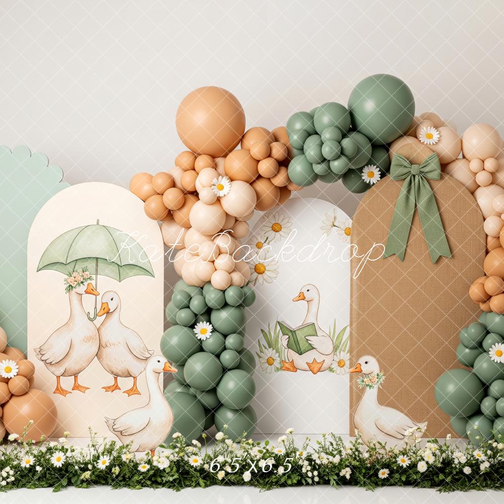 Kate Duck Daisy Balloons Pastel Arch Backdrop Designed by Patty Robert - Image 5