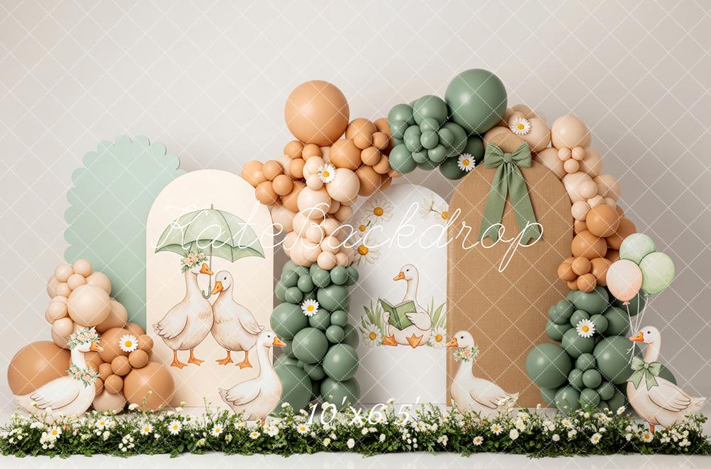 Kate Duck Daisy Balloons Pastel Arch Backdrop Designed by Patty Robert - Image 7