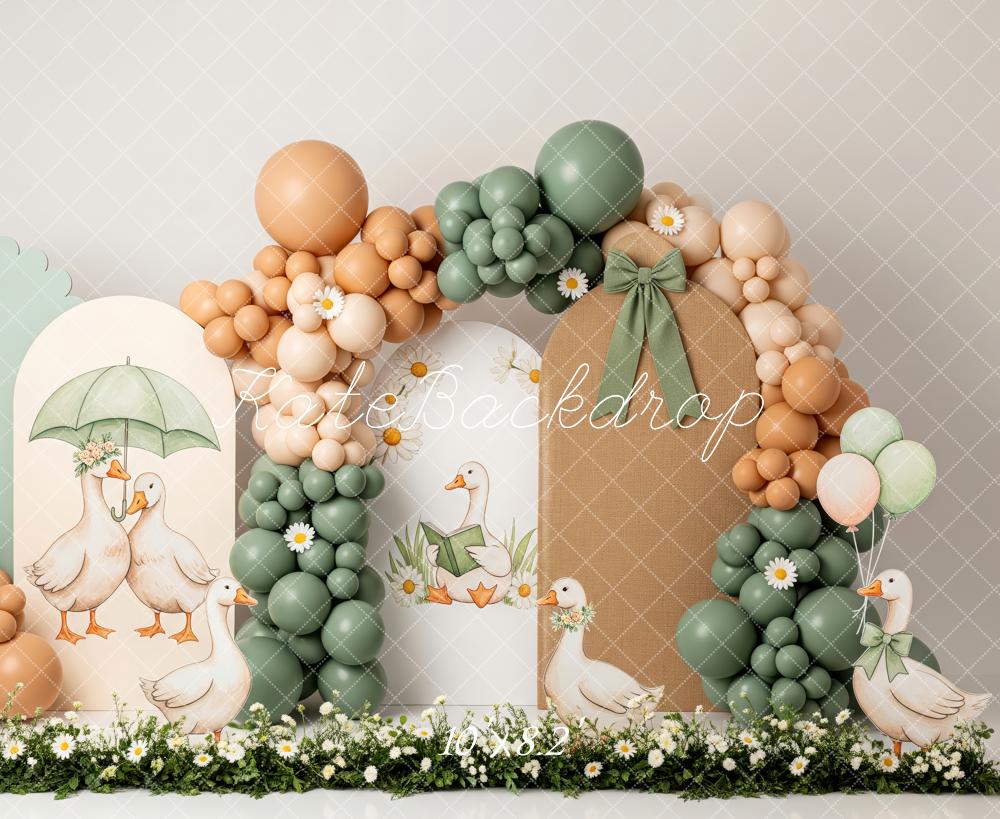 Kate Duck Daisy Balloons Pastel Arch Backdrop Designed by Patty Robert - Image 9