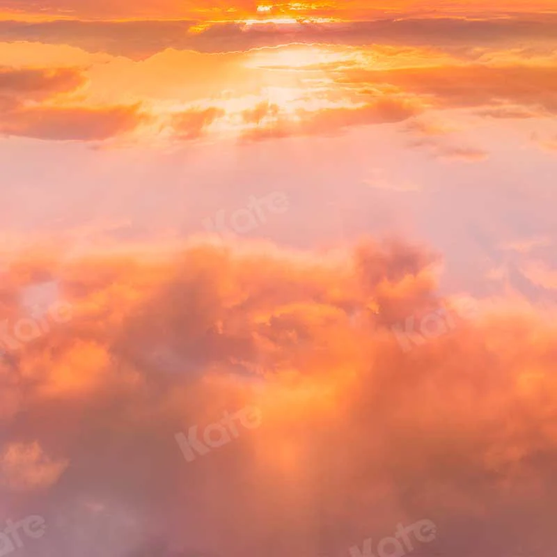 Kate Dusk Orange Sky Summer Backdrop for photography - Image 2