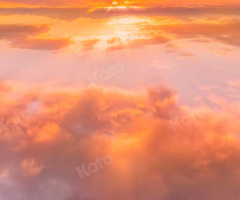 Kate Dusk Orange Sky Summer Backdrop for photography - Image 3