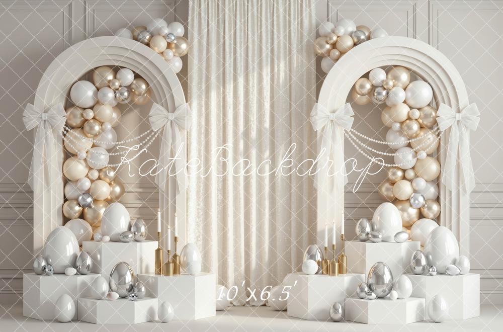 Kate Easter Arch Balloons Metallic Eggs Backdrop Designed by Mini MakeBelieve - Image 4