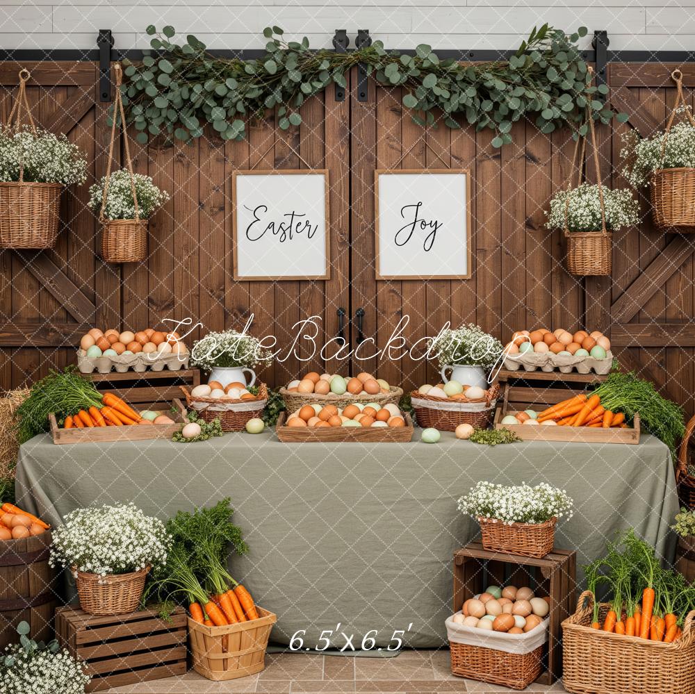 Kate Easter Bunnies Carrots Eggs Rustic Backdrop Designed by Patty Robert - Image 2