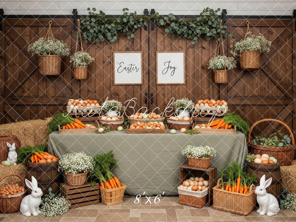 Kate Easter Bunnies Carrots Eggs Rustic Backdrop Designed by Patty Robert - Image 3