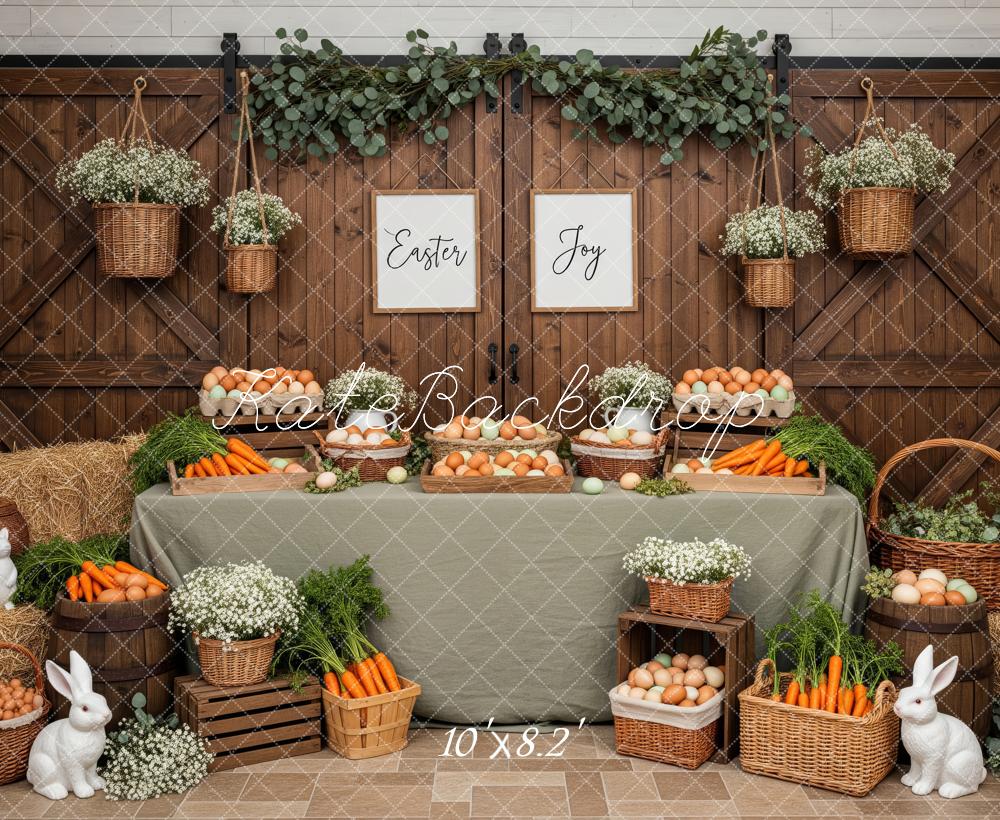 Kate Easter Bunnies Carrots Eggs Rustic Backdrop Designed by Patty Robert - Image 6