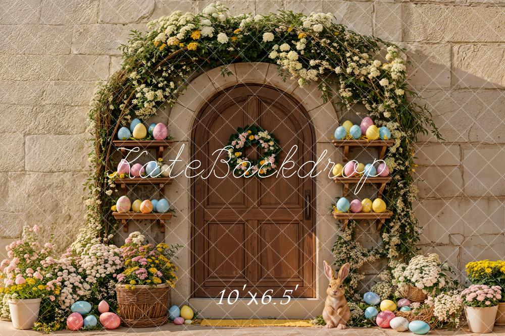 Kate Easter Bunny Arch Eggs Fleece Backdrop Designed by Emetselch - Image 2