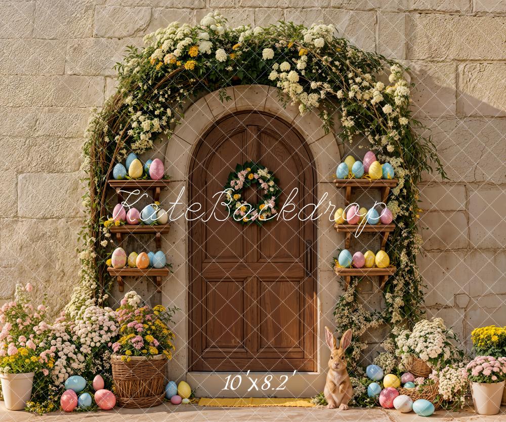 Kate Easter Bunny Arch Eggs Fleece Backdrop Designed by Emetselch - Image 3
