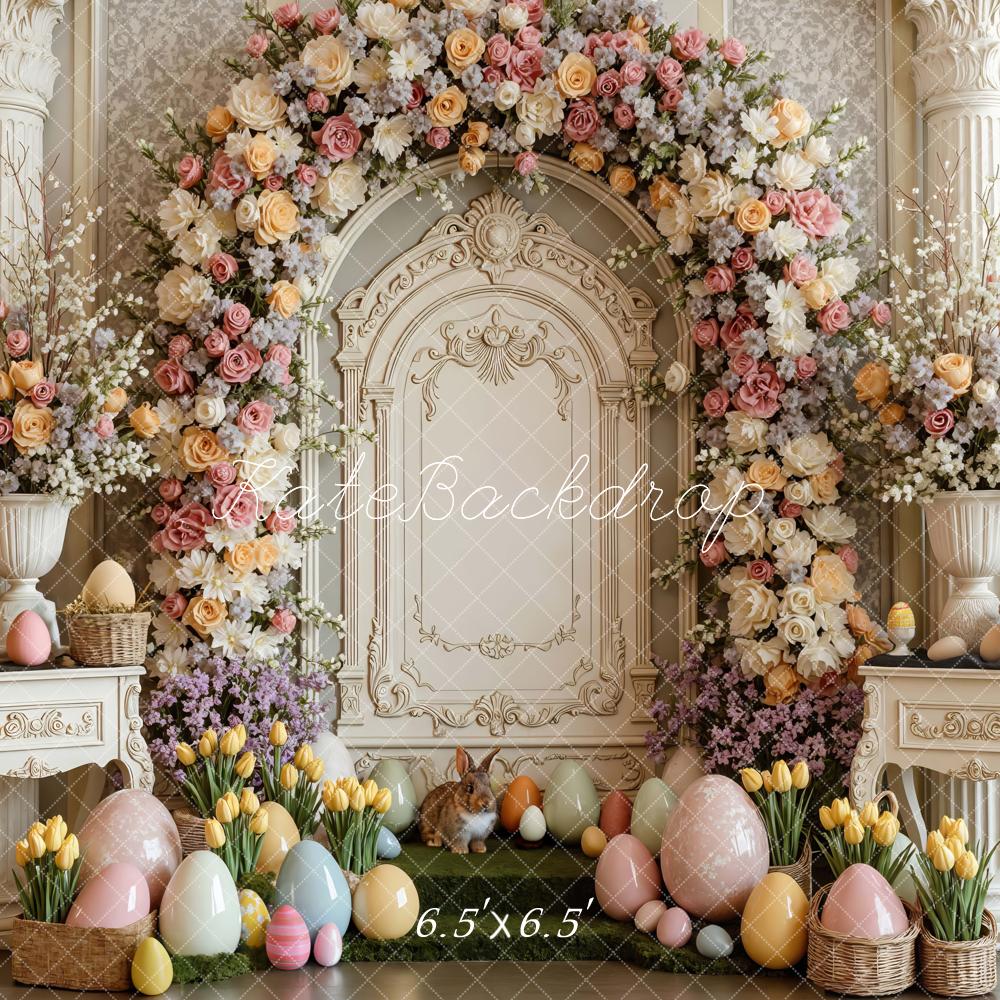 Kate Easter Bunny Floral Arch Pastel Eggs Backdrop Designed by Mini MakeBelieve - Image 2