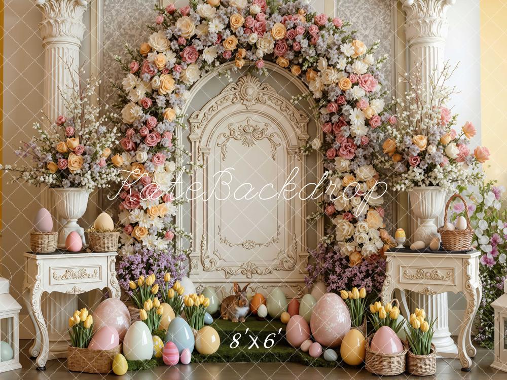 Kate Easter Bunny Floral Arch Pastel Eggs Backdrop Designed by Mini MakeBelieve - Image 3
