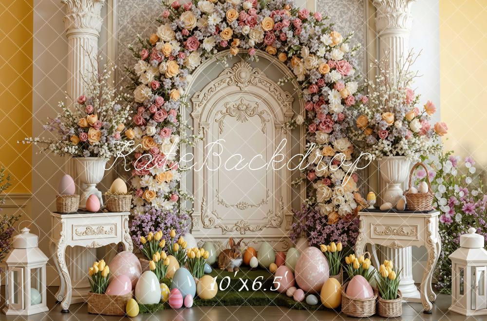 Kate Easter Bunny Floral Arch Pastel Eggs Backdrop Designed by Mini MakeBelieve - Image 4