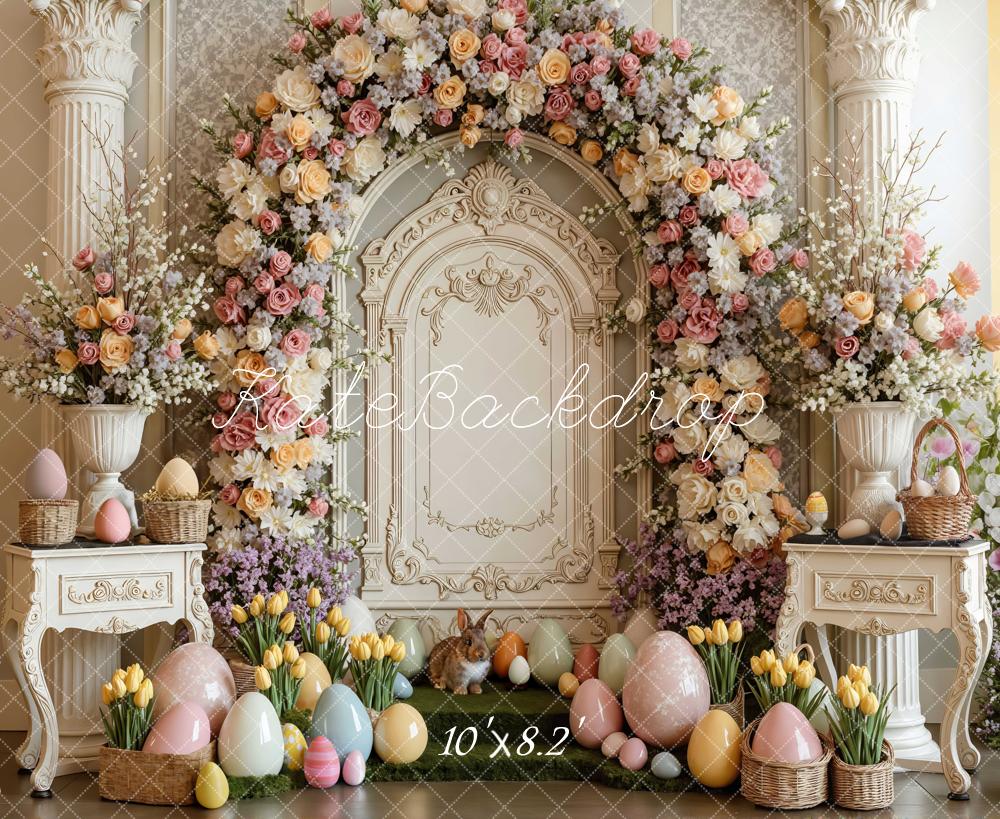 Kate Easter Bunny Floral Arch Pastel Eggs Backdrop Designed by Mini MakeBelieve - Image 6