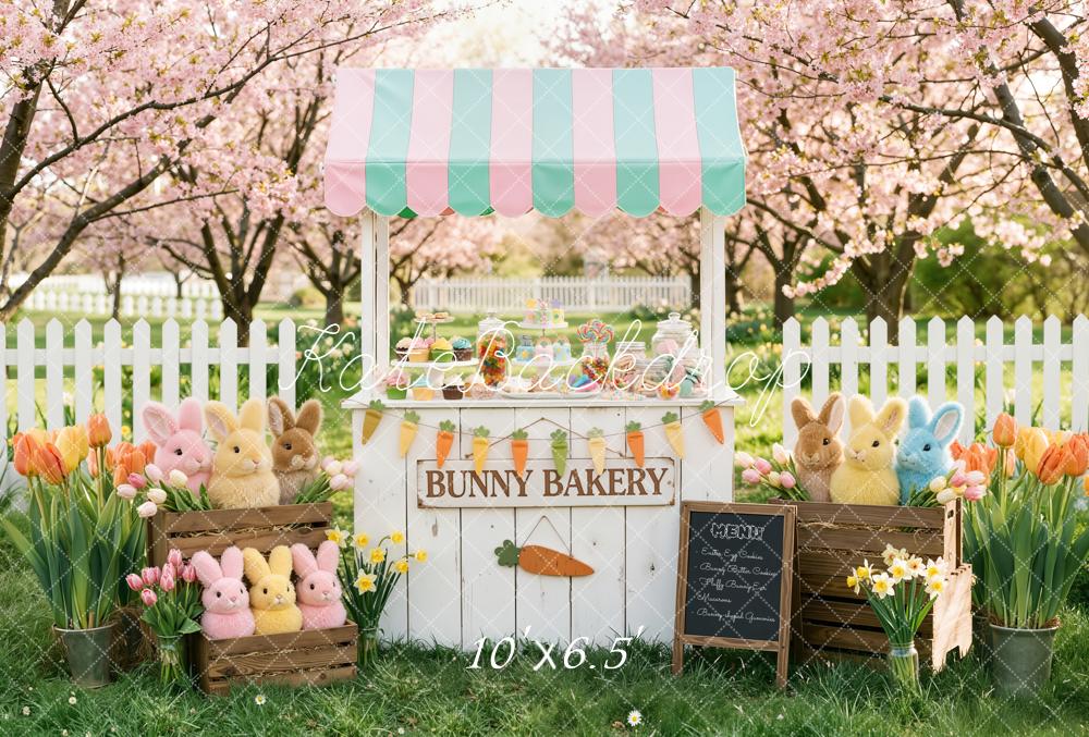 Kate Easter Bunny Bakery Blossom Fleece Backdrop Designed by Emstselch - Image 2