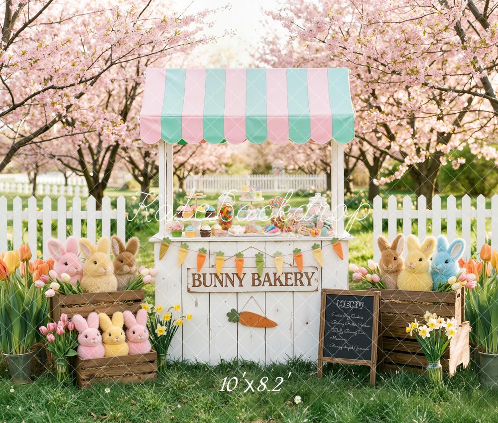 Kate Easter Bunny Bakery Blossom Fleece Backdrop Designed by Emstselch - Image 3