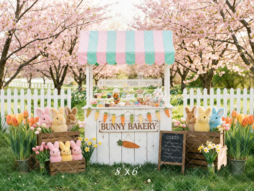 Kate Easter Bunny Bakery Pink Blossom Backdrop Designed by Emstselch - Image 3