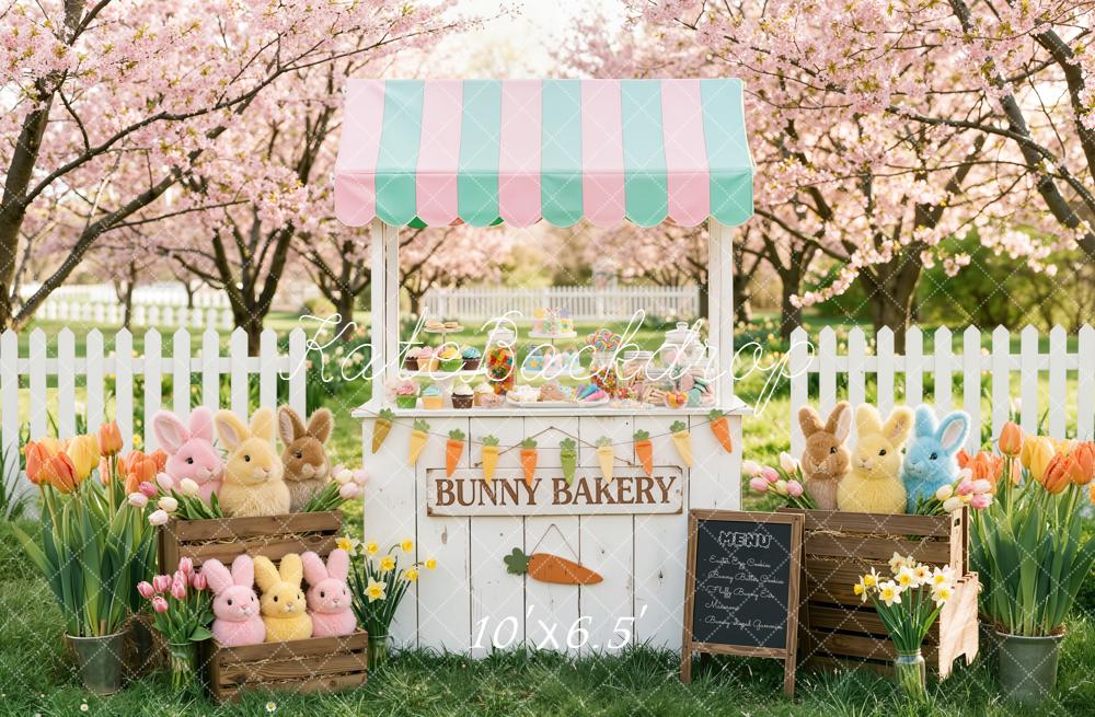 Kate Easter Bunny Bakery Pink Blossom Backdrop Designed by Emstselch - Image 4