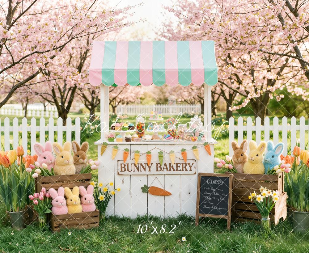 Kate Easter Bunny Bakery Pink Blossom Backdrop Designed by Emstselch - Image 6