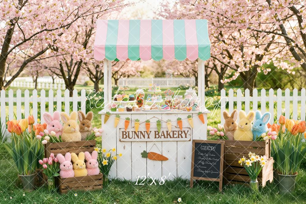 Kate Easter Bunny Bakery Pink Blossom Backdrop Designed by Emstselch - Image 8