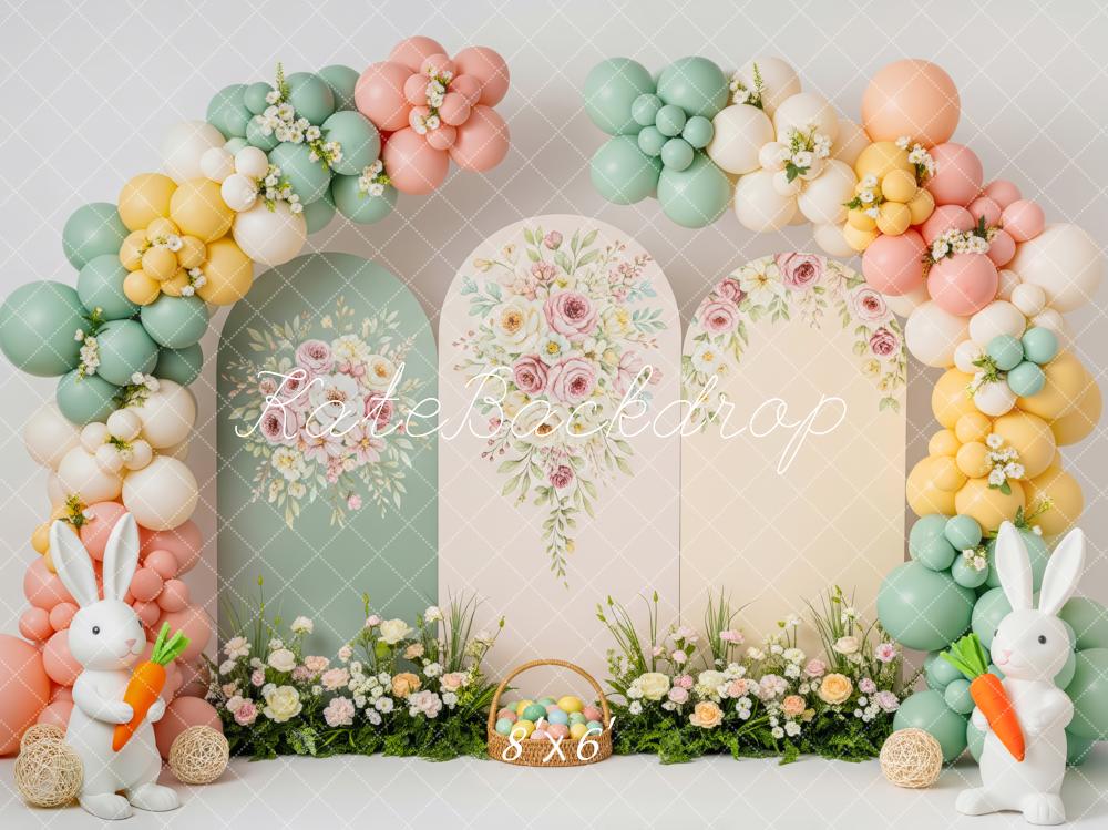 Kate Easter Bunny Balloon Arch Floral Pastel Backdrop Designed by Patty Robert - Image 3