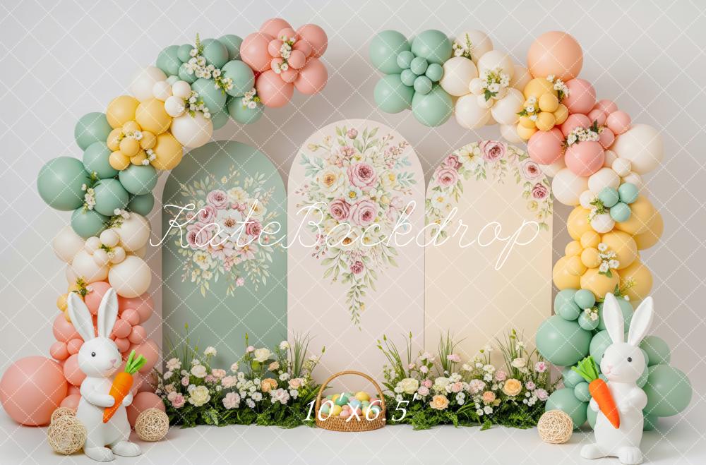 Kate Easter Bunny Balloon Arch Floral Pastel Backdrop Designed by Patty Robert - Image 4