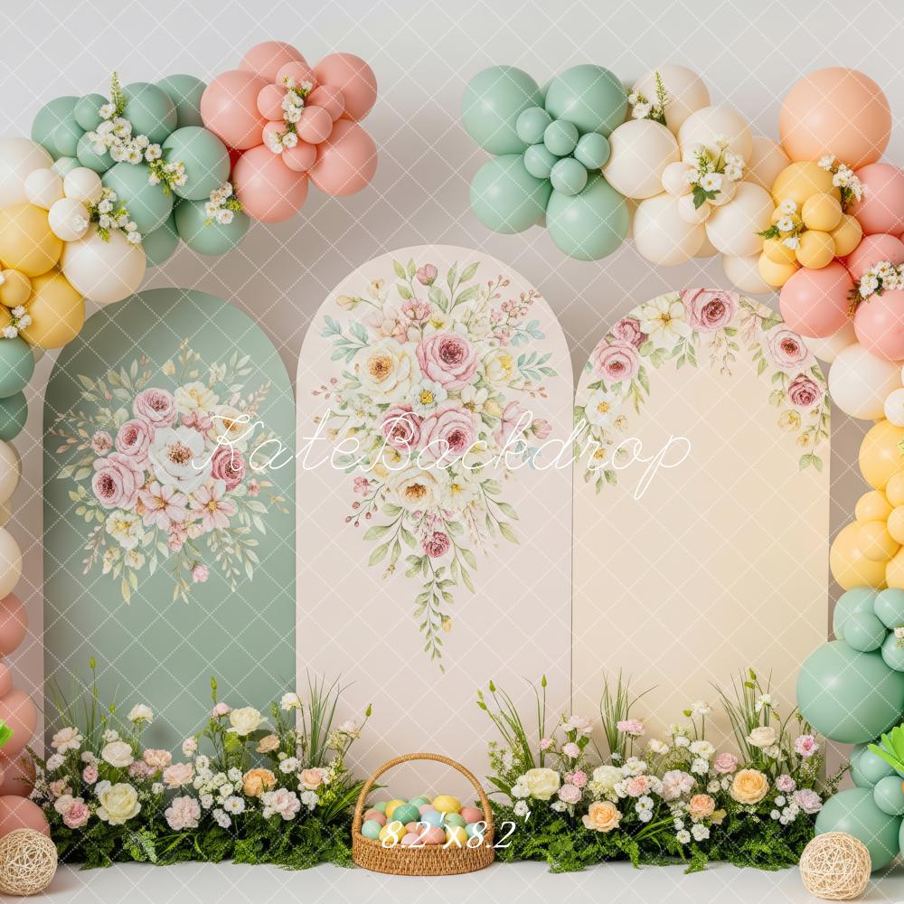 Kate Easter Bunny Balloon Arch Floral Pastel Backdrop Designed by Patty Robert - Image 5