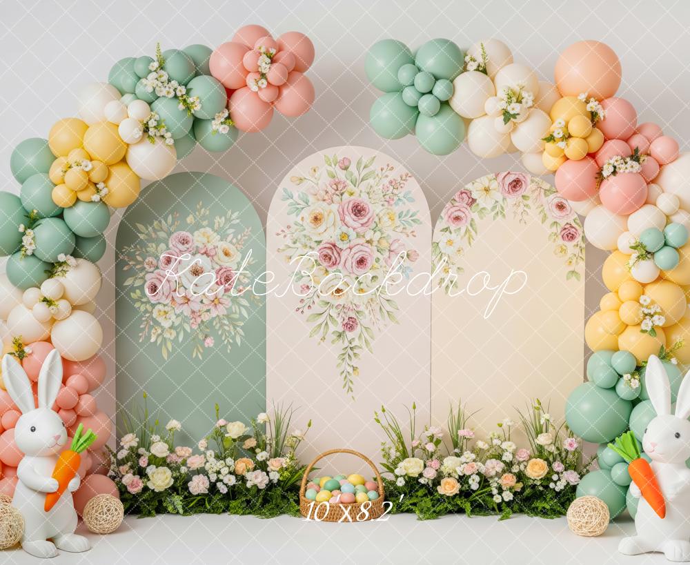 Kate Easter Bunny Balloon Arch Floral Pastel Backdrop Designed by Patty Robert - Image 6